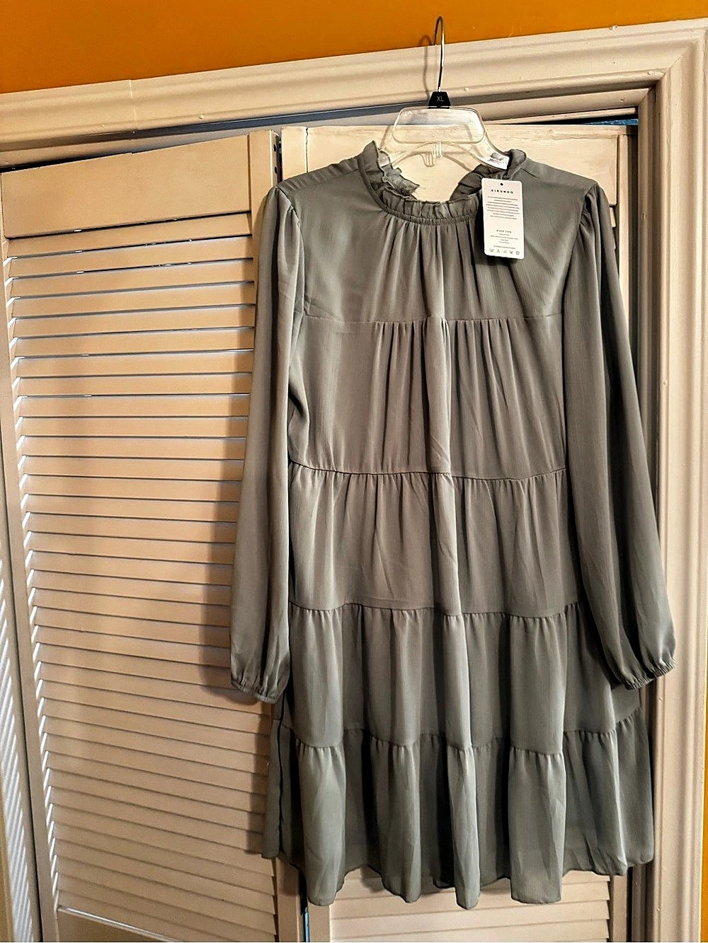 Kirundo Tiered Ruffle Mini Dress in Green Size Medium NWT